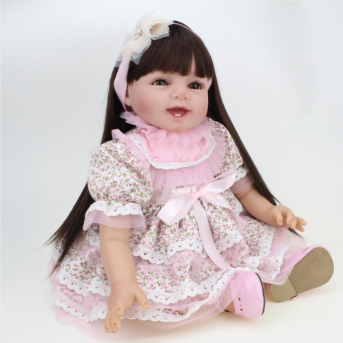NPKDOLL 22 Reborn Baby Dolls Lifelike Handmade Newborn Silicone Full Body Vinyl Girl