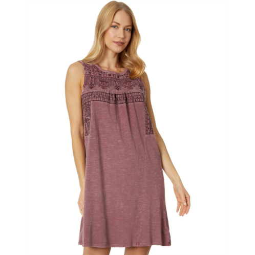 Womens Lucky Brand Embroidered Sleeveless Knit Mini Dress