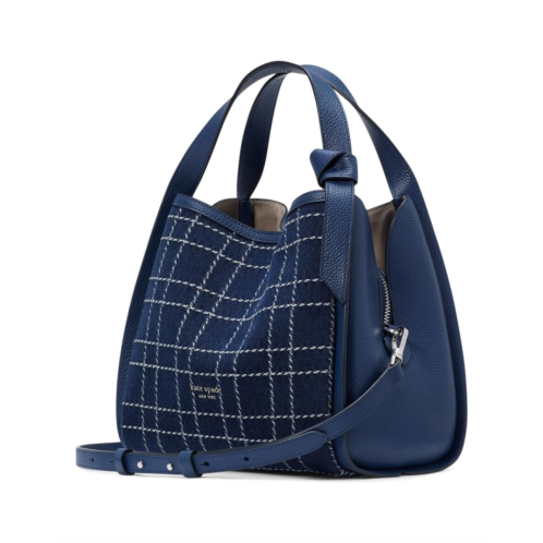 Kate Spade New York Knott Denim Check Medium Crossbody Tote