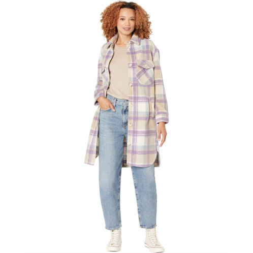 Blank NYC Long Plaid Shirt Jacket in Keep It Up