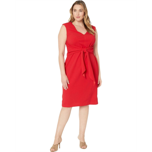 Adrianna Papell Plus Size Rio Knit Draped Tie Sheath Dress