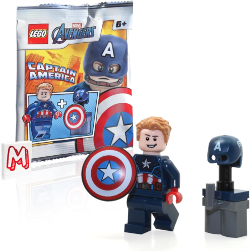 LEGO Marvel Avengers Super Heroes Minifigure - Captain America (with Shield and Helmet) Limited Edition