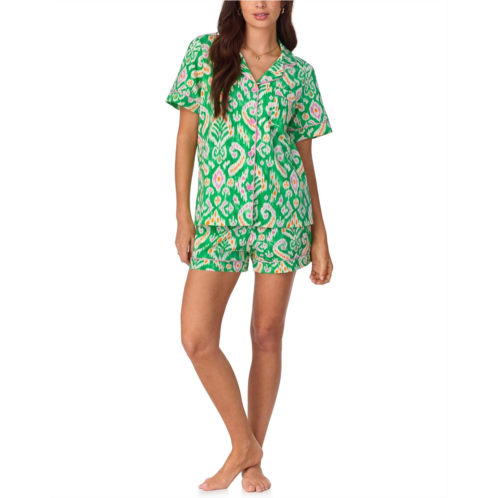 Womens Bedhead PJs Short Sleeve Cotton Knit Boxer Pajama Set