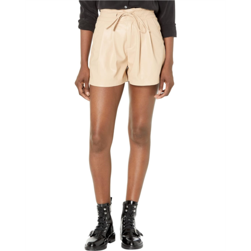 Blank NYC Leather High-Rise Shorts in Deep Energy