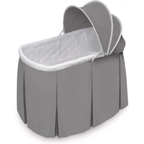 Badger Basket Toy Doll Bed with Rocking Base and Storage Basket for 20 inch Dolls - White/Gray