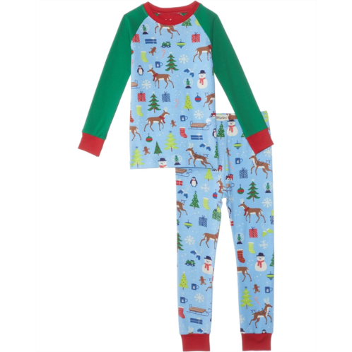 Hatley Kids Christmas Morning Cotton Raglan Pajama Set (Toddler/Little Kids/Big Kids)