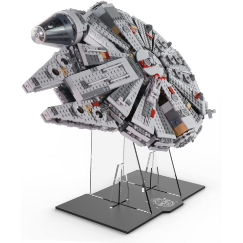 NAOCARD Acrylic Display Stand for Lego Star Wars Millennium Falcon 75105 Building Set - Vertical Display Bracket for Lego 75105 Starship Model (Stand Only, No Model)