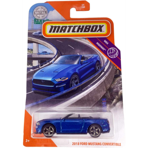 Matchbox 2020 MBX Highway 54/100 - 2018 Ford Mustang Convertible (Blue)