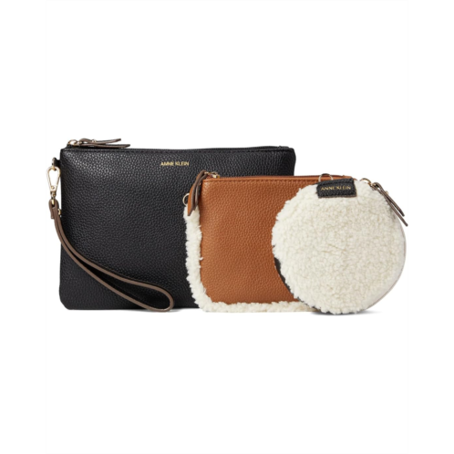 Anne Klein Shearling Coin and Pouch Trio