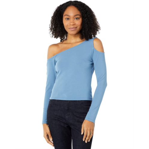 1.STATE Long Sleeve Asymmetrical One Shoulder Top