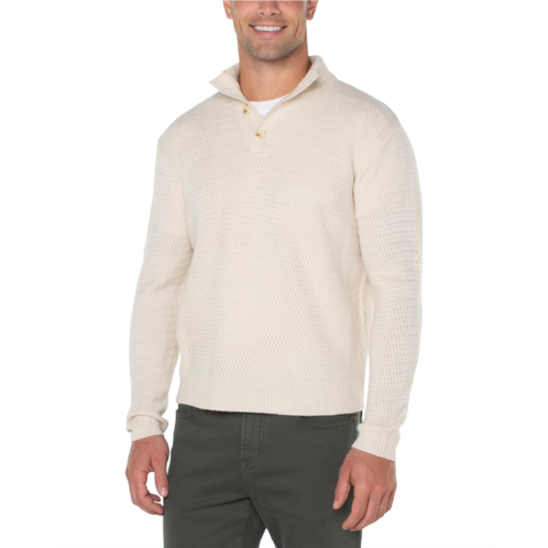Liverpool Los Angeles Button Mock Neck Sweater