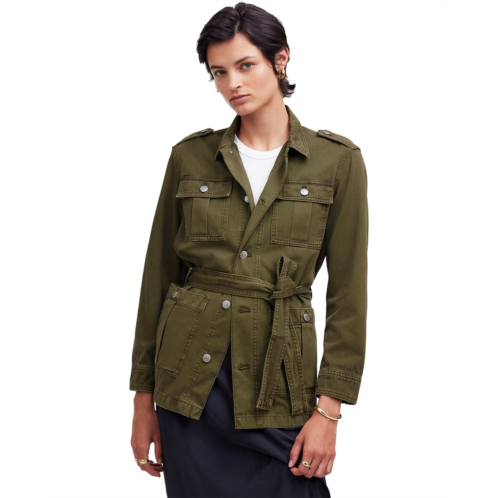 Womens Madewell Chino Safari Jacket in Faded Ivy
