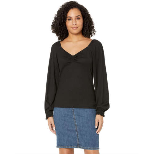 Michael Michael Kors Long Sleeve Puff Sleeve Ruched Top