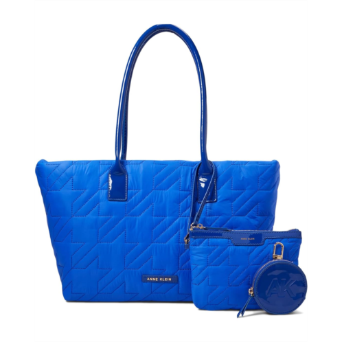 Anne Klein Quilted Nylon Tote with Pouch