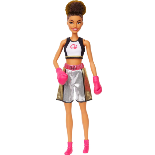 Barbie Boxer Brunette Doll: Metallic Shorts & Pink Gloves, Ages 3+