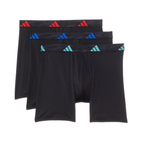 Mens adidas Athletic Fit Microfiber Boxer Brief Underwear 3-Pack