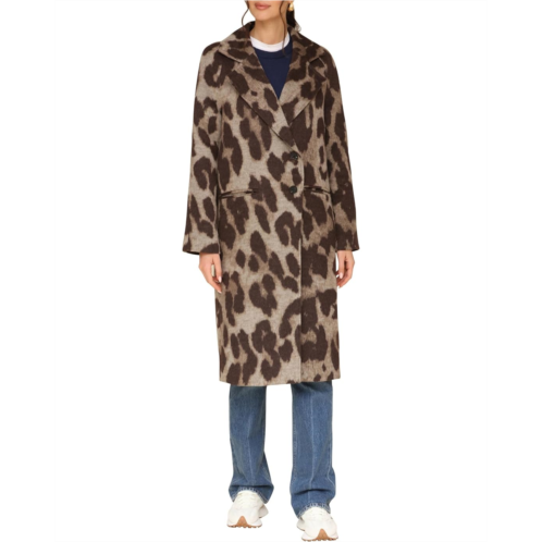 Avec Les Filles Leopard Print Relaxed Walker Coat