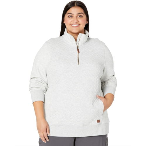 L.L.Bean Womens LLBean Plus Size Quilted Sweatshirt 1/4 Zip Pullover Long Sleeve