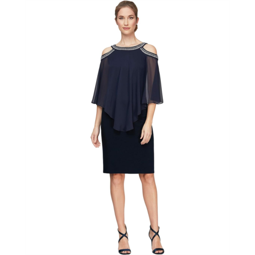 Alex Evenings Cold-Shoulder Popover Short Dress