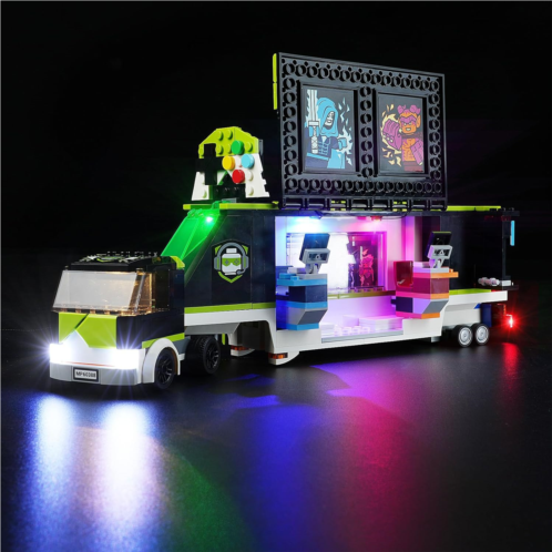 Rorliny LED Light Kit for Lego City Gaming Tournament Truck 60388 Building Set, Creative Lighting kit Compatible with Lego 60388 (Lights Only, No Lego Set)
