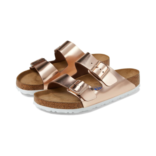 Womens Birkenstock Arizona Soft Footbed - Metallic Leather