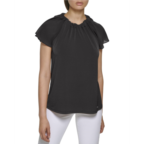 Calvin Klein Chiffon Ruffle Sleeve