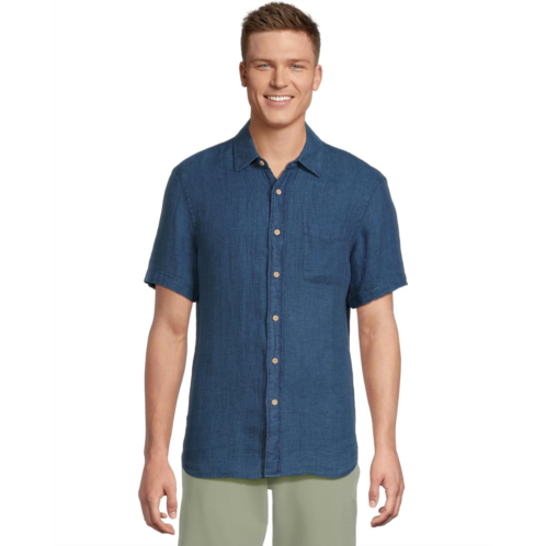 Mens Faherty Short Sleeve Palma Linen Shirt