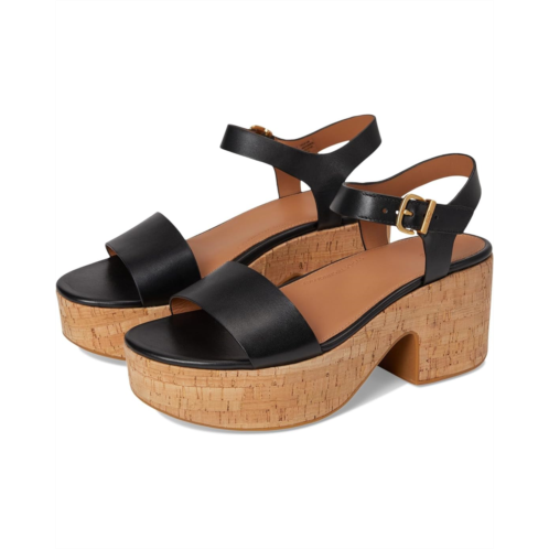 Womens FitFlop Platfforms Leather/Cork Heeled Ankle-Strap Sandals