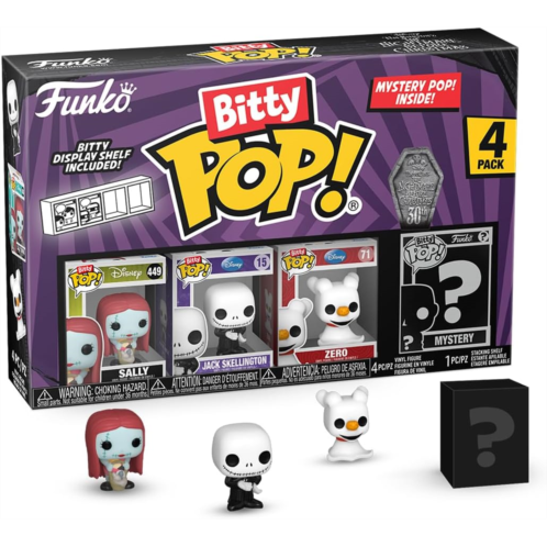 Funko Bitty Pop! The Nightmare Before Christmas Mini Collectible Toys 4-Pack - Sally, Jack Skellington, Zero & Mystery Chase Figure (Styles May Vary)