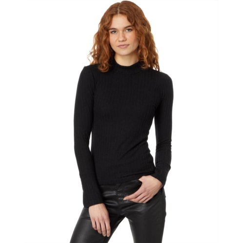 Womens Michael Stars Opal Button Cuff Turtleneck