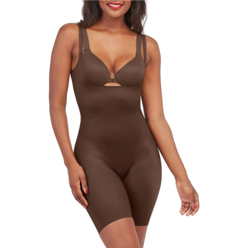 Womens Spanx Thinstincts 20 Open-Bust Midthigh Bodysuit