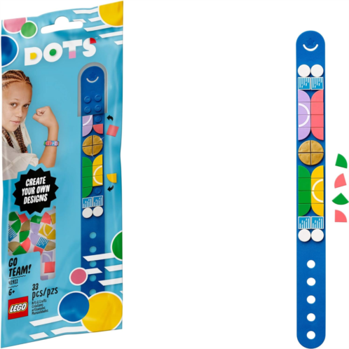 LEGO DOTS Go Team! Bracelet 41911, Cool DIY Craft; an Inspiring Kit for Kids who Want to Make Creative Sports Bracelets; Makes a Birthday (33 Pieces)