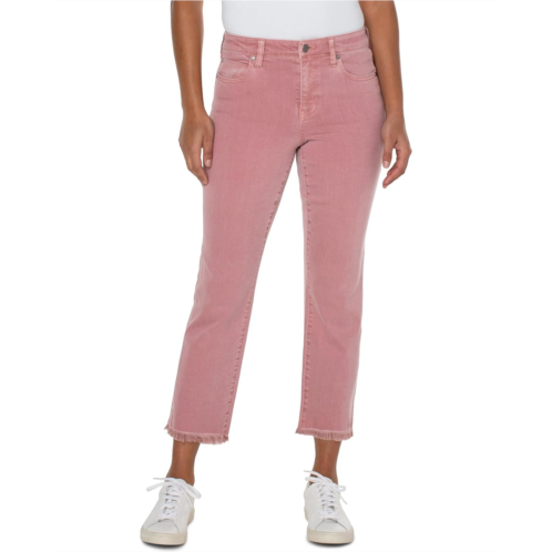 Womens Liverpool Los Angeles Kennedy Crop Straight with Fray Hem in Antique Rose