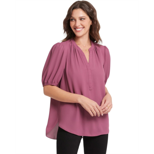 Womens NYDJ Puff Sleeve Popover