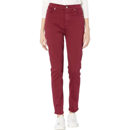 7 For All Mankind High-Waist Ankle Skinny in Merlot