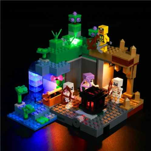 VONADO LED Light for Lego Minecraft The Skeleton Dungeon 21189, Minecraft Lego Lighting Set Compatible with Lego 21189 (No Lego Model), DIY Decor Lights for Lego Building Blocks