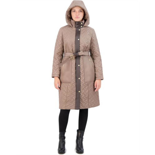 Cole Haan Hooded Long Belted Coat