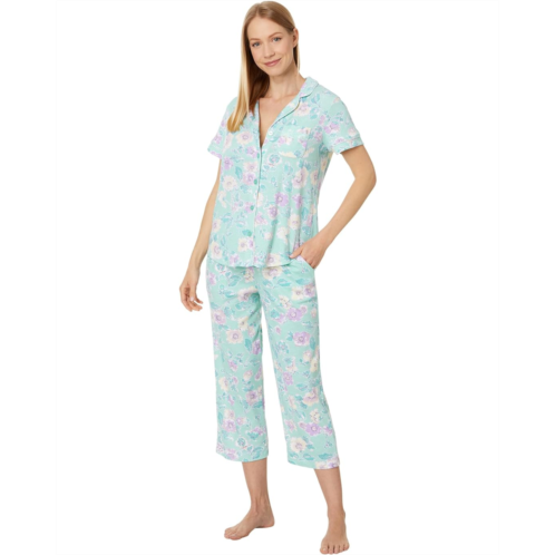 Karen Neuburger Short Sleeve Girlfriend Capri PJ Set with Lace Detail