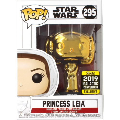 POP! Funko Star Wars Celebration (Gold Chrome) Princess Leia #295 - 2019 Star Wars Galactic Convention Exclusive