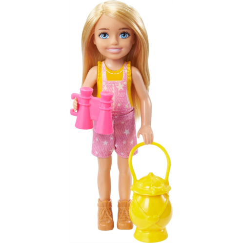 Barbie It Takes Two Doll & Accessories, Camping Playset with Owl, Sleeping Bag & Accessories, Blonde Chelsea Small Doll