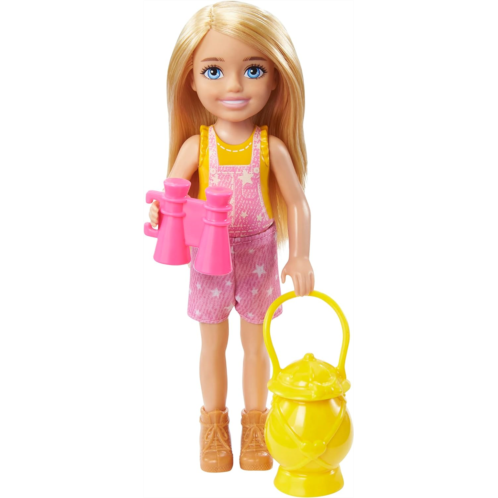 Barbie Doll & Accessories, It Takes Two Camping Playset with Owl, Sleeping Bag & Accessories, Blonde Chelsea Small Doll