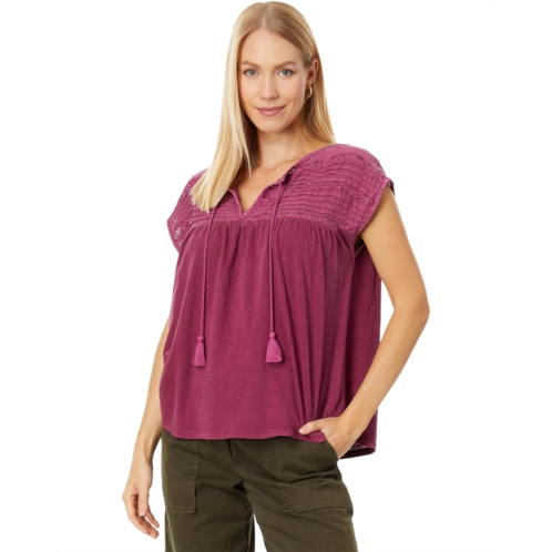 Lucky Brand Schiffley Notch Neck Top