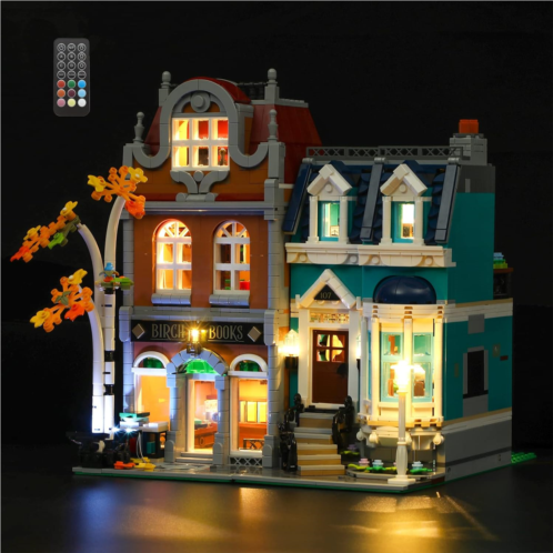 GEAMENT LED Light Kit (Remote Control) Compatible with Lego Bookshop - Lighting Set for Creator 10270 Building Model (Model Set Not Included)