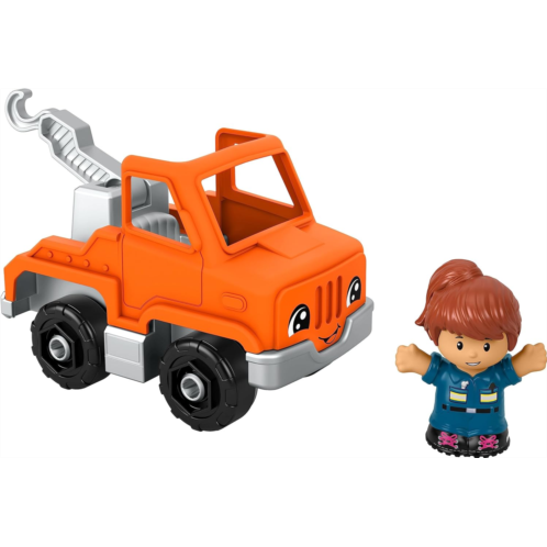 Fisher-Price Little People Toddler Toy Help and Go Tow Truck and Character Figure for Preschool Play Ages 1+ Years