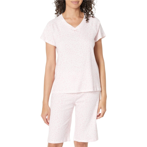 Karen Neuburger Short Sleeve V-Neck Bermuda PJ Set