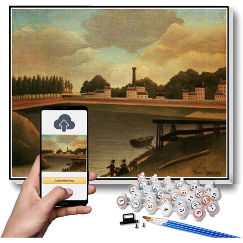 Hhydzq Paint by Numbers Kits for Adults and Kids Family Fishing Painting by Henri Rousseau Arts Craft for Home Wall Decor