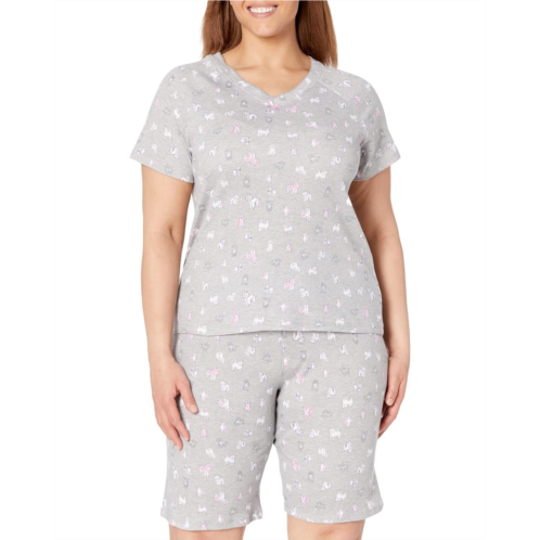 Karen Neuburger Short Sleeve V-Neck Bermuda PJ Set