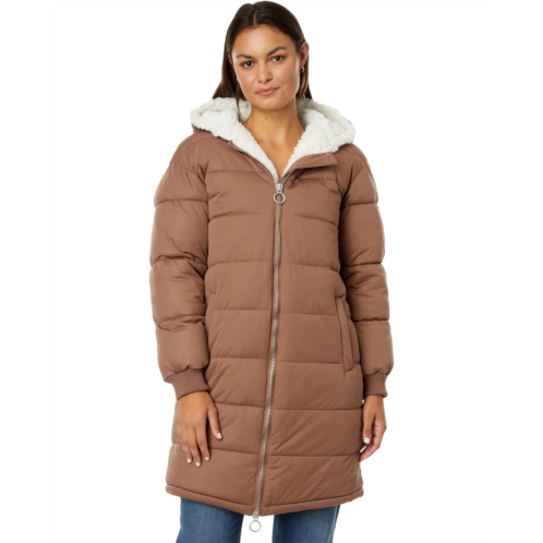 Womens Avec Les Filles Sherpa Lined Maxi Puffer Coat