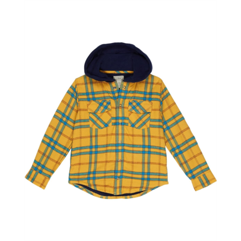 L.L.Bean LLBean Fleece Lined Flannel Shirt Hooded Plaid (Big Kids)