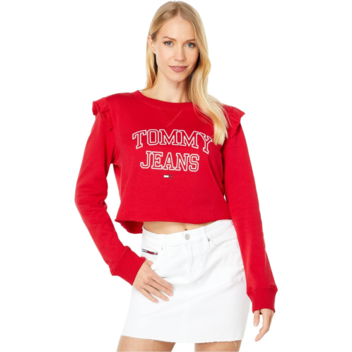 Tommy Jeans Crop Varsity Ruffle Pullover